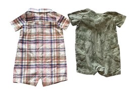 Baby Boy Clothing Lot 9 Pc 12M Carters Cat & Jack Pants Romper Outfit image 3
