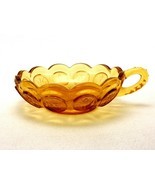Fostoria Honey Amber Coin Glass Nappy Bowl, 5.25", Fluted, Handle, Scalloped Rim - $19.55