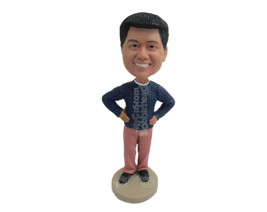 Custom Bobblehead Good Looking Male Smiling With Confidence - Leisure &amp; Casual C - £70.57 GBP