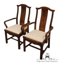 Set of 2 THOMASVILLE Mystique Collection Asian Chinoiserie Dining Arm Chairs - £740.39 GBP