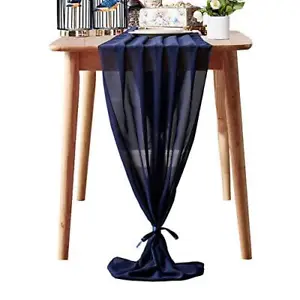 New Aviviho Navy Blue Table Runner 10Ft Chiffon Table Runner Wedding Table Runne - £29.50 GBP