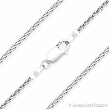 925 Italy Sterling Silver 1mm Wheat Spiga Link Italian Chain Necklace w/ Rhodium - £17.11 GBP+
