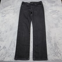 Calvin Klein Pants Womens 28 Black Skinny Mid Rise Button Dark Wash Deni... - $29.68