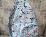 Vera Bradley Sling Bag Light Blue Nautical Design Pockets Adjustable Str... - $37.62