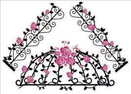 Rose Fence Artwork Kids Living Bedroom Decor Wall Sticker Decal 15&quot;W X 23&quot;H - £10.27 GBP