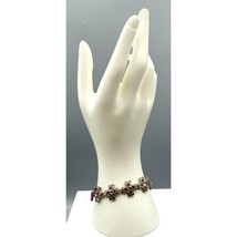 Vintage Premier Designs Marissa Cross Bracelet, Silver Tone Stylized Purple - $28.06