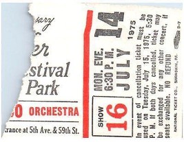 Marshall Tucker Band Ticket Stub July 14 1975 Central Park New York - £27.25 GBP