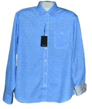 Bugatchi Men&#39;s Classic Blue   Design Cotton Shirt Size US L - £77.02 GBP