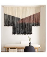 Macrame Wall Hanging Large Black Tie-Dye Geometric Dcor Bohemian Yarn Ta... - £74.69 GBP