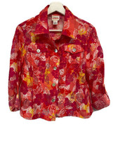 Ruby Rd Burnout Semi Sheer Multi Color Spring Summer Blazer Jacket 1o - £18.47 GBP