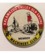 Kalamazoo Valley Old Engine Machinery Club Member Pin back Button Michigan - $6.35 CAD