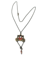 Cinderella Coach with Slipper Burnished Alloy 28&quot; Necklace NEW - $20.84 CAD