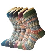 5 Pack Womens Wool Socks Winter Warm Socks Thick Knit Cabin Cozy Crew So... - $26.47 CAD