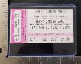 JERRY GARCIA BAND - VINTAGE APR 25, 1992 SAN JOSE STATE UNIV. TICKET STUB - €8,55 EUR