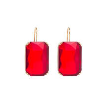 Red Crystal &amp; 18K Gold-Plated Radiant-Cut Drop Earrings - £11.18 GBP