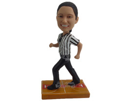 Custom Bobblehead Female Basketball Referee Busy Ensuring Smooth Running Of The  - £70.00 GBP