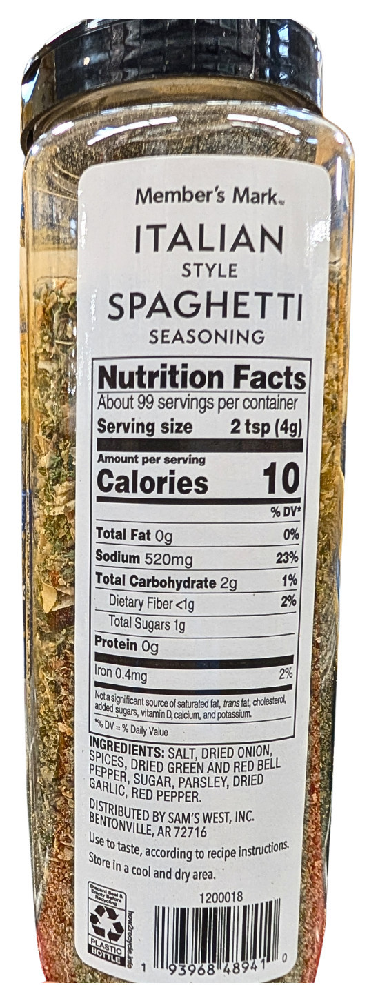 Member?s Mark Italian Spaghetti Seasoning 14 Oz EXP 07/2028 Item image 2