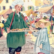 Simple Simon Met A Pieman 1912 Lithograph Print Choate Art Mother Goose DWZ6 - £19.29 GBP