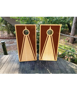 Waterproof Cornhole WRAPS / Dark and Light Natural Wood Grain  / Laminated - $115.75 CAD