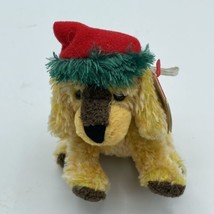 Lot 2 Holiday Ty Beanie Baby Jinglepup 2002 bell ornament &amp; 2001 Holiday Teddy - £7.98 GBP