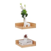 Coral Flower Accent Utility Levie Rustic Modern Floating Corner Wood Wall Shelve - £86.52 GBP