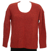 Eileen Fisher China Red Wool Cashmere Melange Boucle Boxy Sweater S - £95.61 GBP