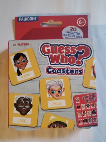 Primary image for New Sealed Paladone Guess Who 20 Character Face Coasters With GamePlay Hasbro 