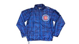 Mitchell &amp; Ness Chicago Cubs Plaid Check hooded Mens Jacket Sz L - £63.52 GBP