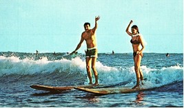 Pan Am Makes the Going Great Surfing Waikiki Beach Airline Issued Postcard - £11.83 GBP