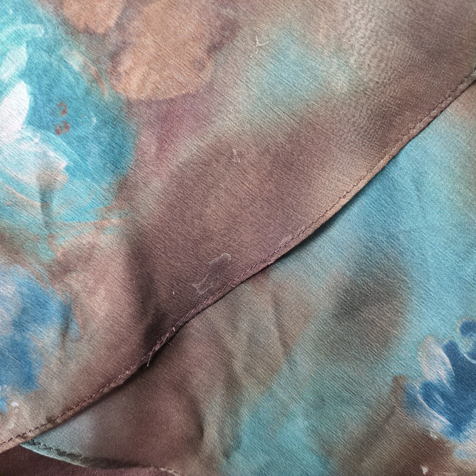 Vtg R&M Richards Sheer Floral Overlay 2pc Blouse & Maxi Skirt Set Blue Brown USA Item image 9