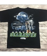 Seattle Seahawks Sky Helmet Black Medium T-Shirt - $18.65