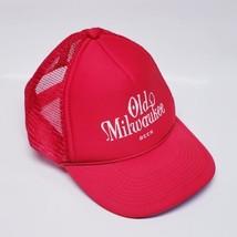 Old Milwaukee Beer Vintage Snapback Red Hat Mesh Back Truckers Baseball Cap - £17.83 GBP