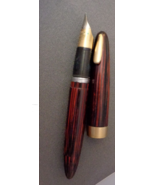 Old Sheaffer Fountain Pen Brown Stripes White Dot 14K Triumph Nib AS IS ... - $79.99