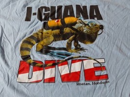 Dive I-Guana Roatan Honduras Scuba Shirt XL Double Sided Short Sleeve Li... - £18.31 GBP