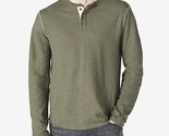 Lucky Brand Men&#39;s Duo-Fold Henley Long Sleeve Sweater Olive-Medium - $29.99