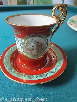 BREMER &amp; SCHMIDT - Germany - ca 1930s figural cup and saucer ORIG [84C] - $55.43