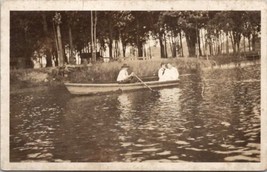 RPPC Boating Scene Rowing On Lake or River c1915 Real Photo Postcard W16 - £6.72 GBP