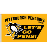 Pittsburgh Penguins Hockey LET&#39;S GO PENS! Flag 90x150cm 3x5ft Best Banner - £11.44 GBP