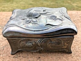 Art Nouveau Silverplated Stamp Box  - $35.36