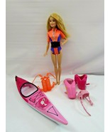 Barbie On The Go Kayak Doll Vest Helmet Suit Scuba 32662 - £35.03 GBP