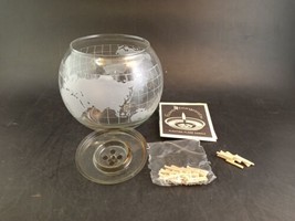 Flame Bouyants Etched Glass Globe Floating Flame-Candle, Complete! c.1975 GROOVY - £9.38 GBP