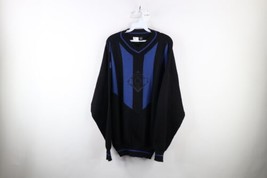 Vintage 90s Head Tennis Mens Large Striped Color Block Wool Blend Knit Sweater - £47.27 GBP