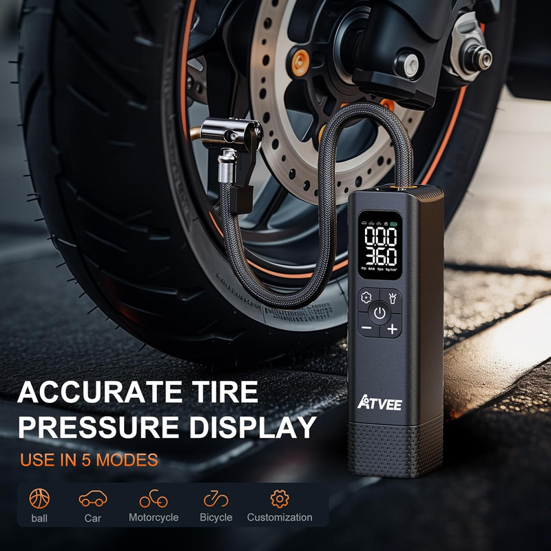 Bicycle Pump, 30S Fast Inflate Bike Pump with Gauge & Digital Display, 150PSI Po Item image 4