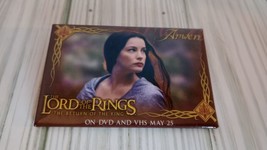 The Lord Of the Rings Arwen Coming to DVD Promotional Pin Approx. 3x2 Inches - £3.96 GBP