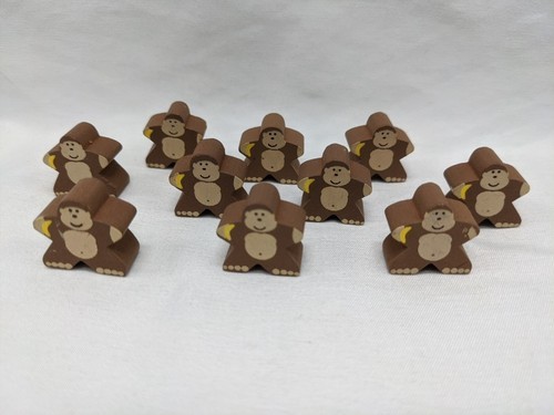 Lot Of (10) Monkey Holding A Banana Board Game Meeples 3/4&quot; - $17.82
