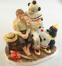 NORMAN ROCKWELL GORHAM FIGURINE &quot;THE RUNAWAY&quot; BOY CLOWN DOG 3.75&quot; x 3.75... - £14.00 GBP