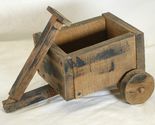 Rustic Primitive Wooden Wagon Yard Art Country Farm Decor - $21.77