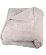 Beige Solid Soft Heavy Thick Plush Mink Blanket 8 Pound - £86.53 GBP