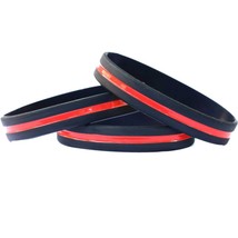 60 Adult and 40 Child Thin Red Line Wristbands - £44.23 GBP