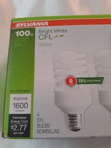 SYLVANIA CFL T2 Twist Light Bulb, 100W Equivalent, Efficient 23W 3 pack - £18.42 GBP